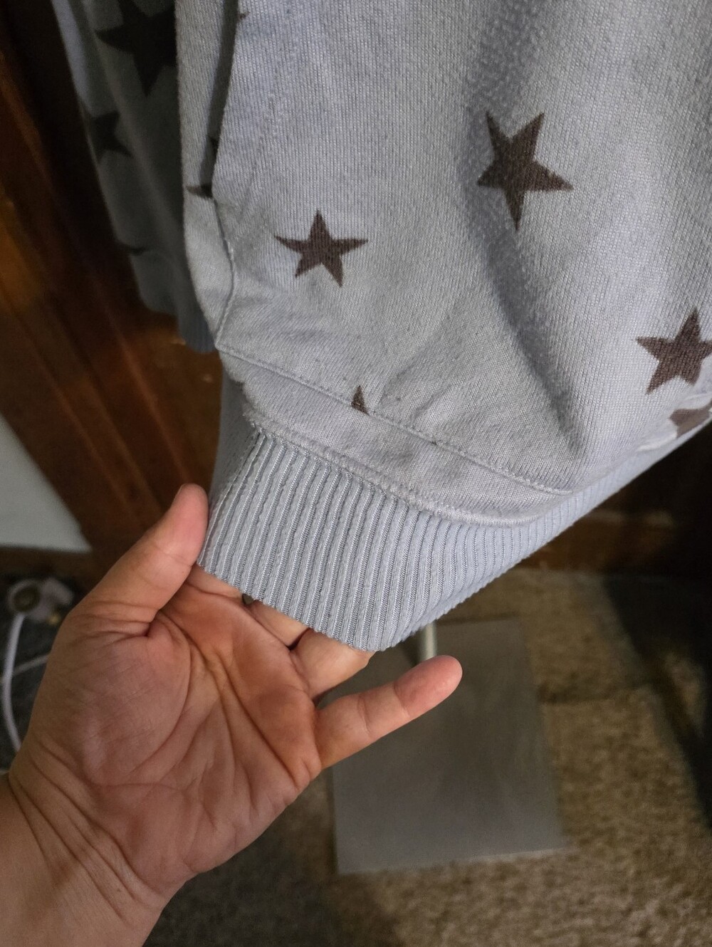 Cuddlduds Cozy Star Print Fleece Lined Sweatshirt Blue Size XXL - Picture 6 of 9